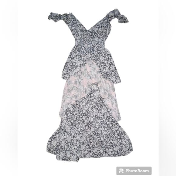 MISA Los Angeles "Idalia" Cottagecore Floral Assymetrical Midi Dress Size Small - Picture 3 of 4